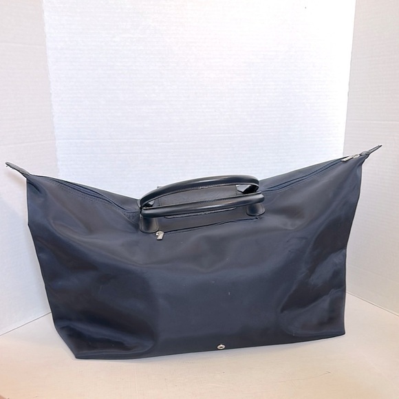 Samsonite navy nylon/ Leather weekender foldable duffle bag - Picture 7 of 16